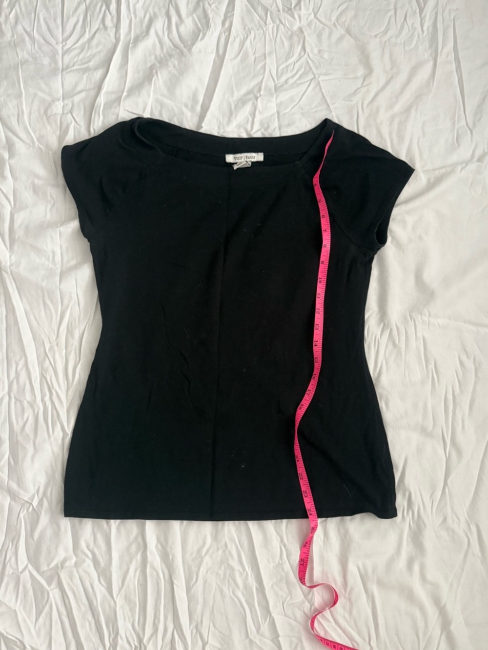 White House Black Market Black Cap Sleeve Fitted Top Size M